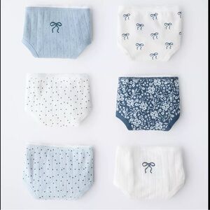 Zara Kids' Blue and White bow and floral underwear toddler size 2 new in box